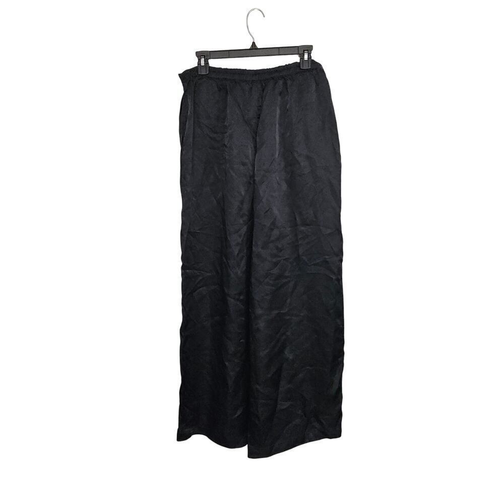 Athleta Calm Cool Lounging Wide Leg Satin Womens Pants Size Large Pockets - Picture 3 of 7